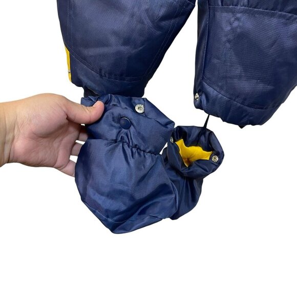 Vintage Mon Petit Infant Snowsuit Fleece Lining Bunting 12 M Mittens Booties - Picture 7 of 10